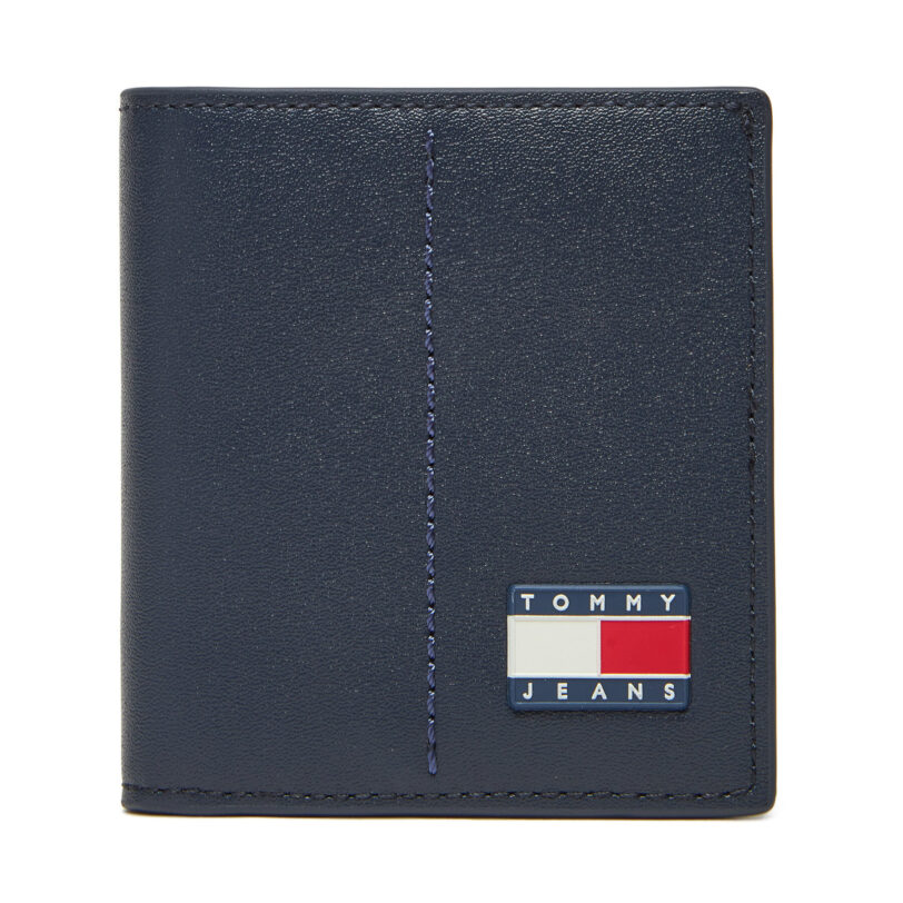 Голям мъжки портфейл Tommy Jeans Tjm Heritage Leather Cc & Coin AM0AM13408 Тъмносин цвят на ниска цена
