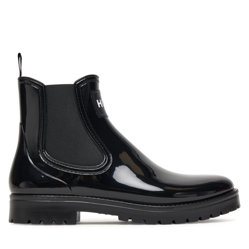 Гумени ботуши HUGO Tabita Rain Bootie 50498397 Черен цвят на ниска цена