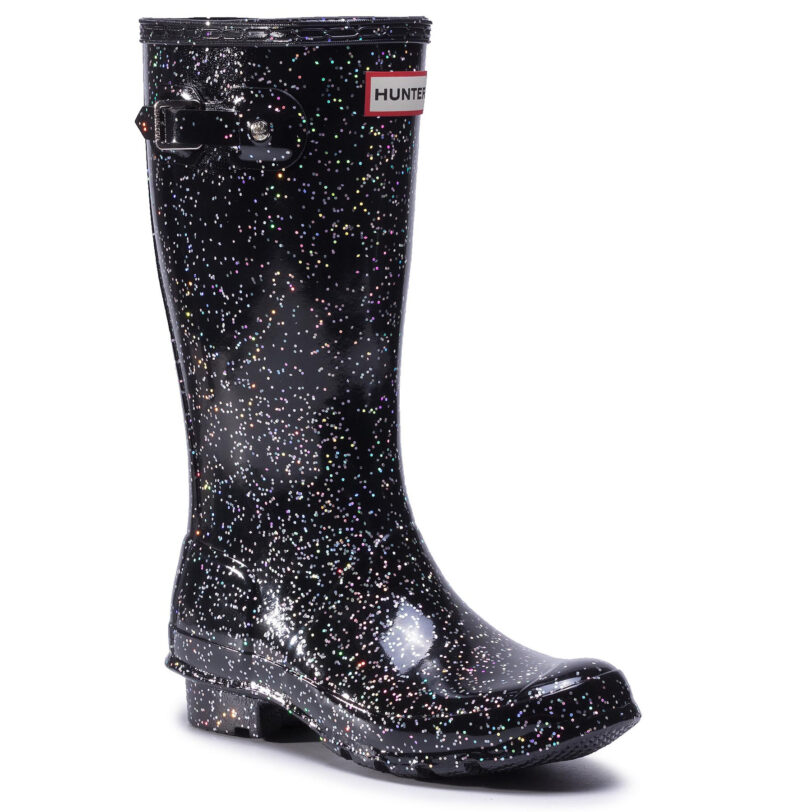 Гумени ботуши Hunter Org Kids Giant Glitter Boots JFT6075RGT Черен цвят на ниска цена