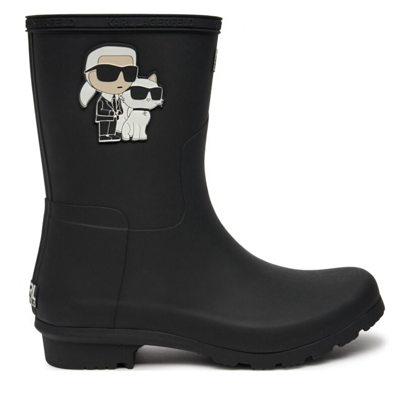 Гумени ботуши KARL LAGERFELD KL47073T Черен цвят на ниска цена