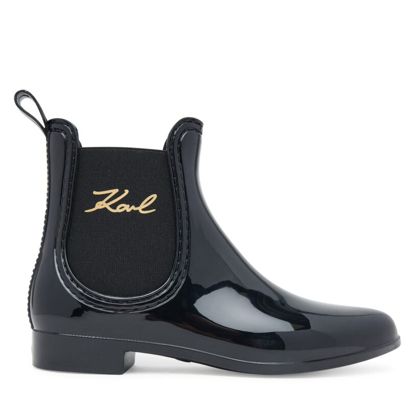 Гумени ботуши KARL LAGERFELD Kalosh II KL94775 Черен цвят на ниска цена