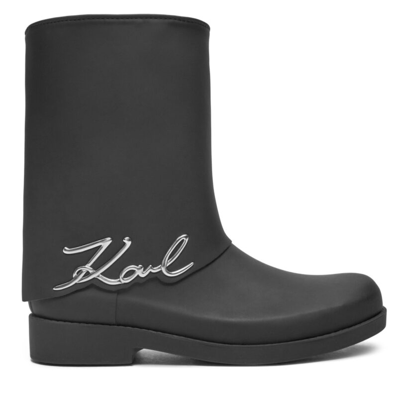 Гумени ботуши KARL LAGERFELD Kalosh KL47064 Черен цвят на ниска цена