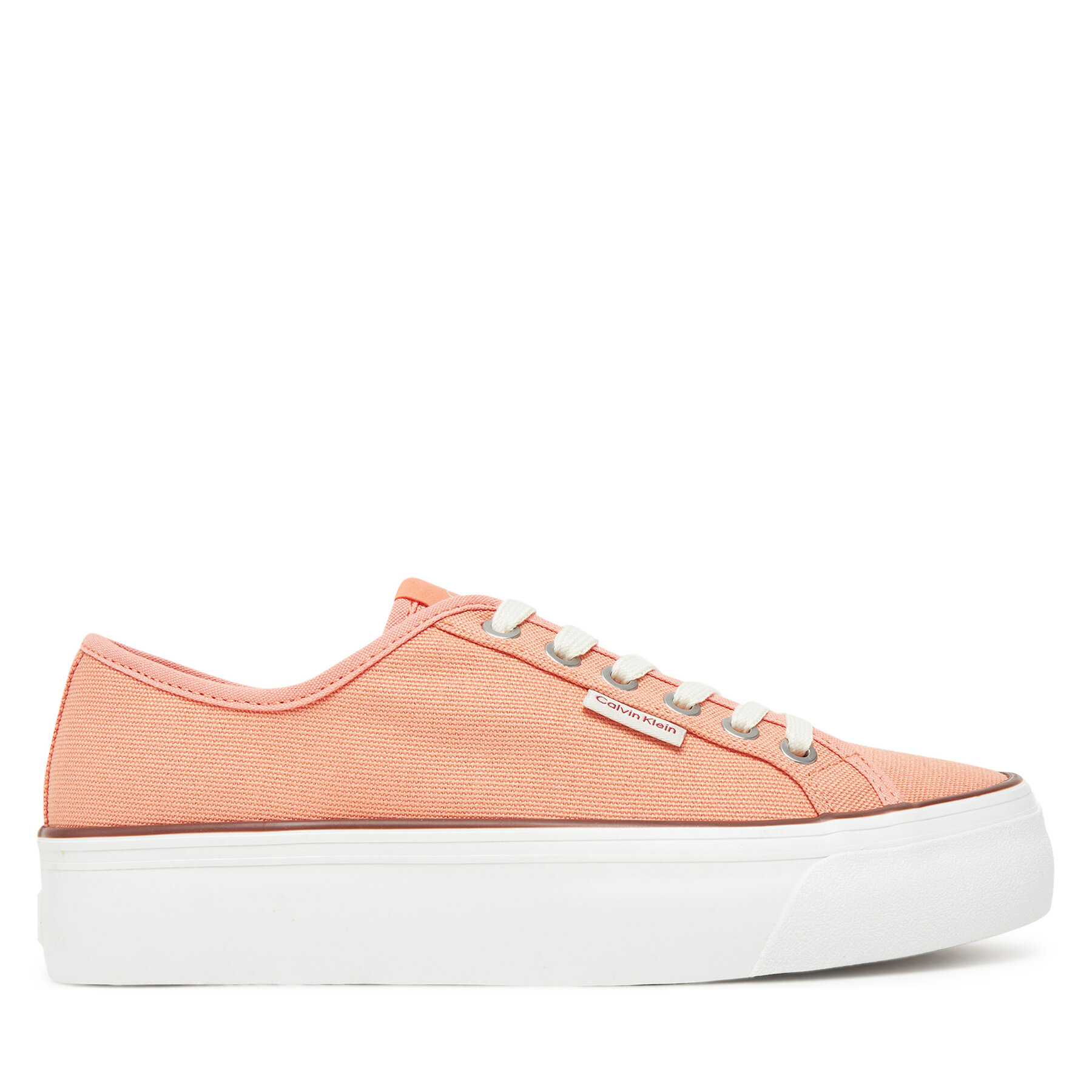 Гуменки Calvin Klein Jeans Vulc Flatform Ctn Logo Tag YW0YW01838 Оранжев цвят на ниска цена