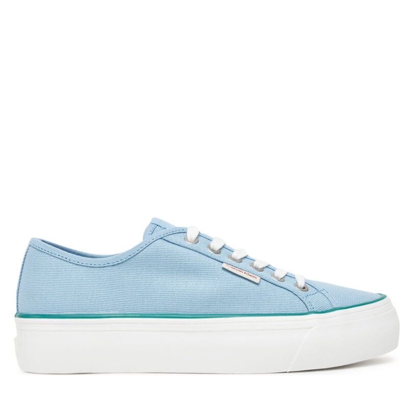 Гуменки Calvin Klein Jeans Vulc Flatform Ctn Logo Tag YW0YW01838 Светлосиньо цвят на ниска цена