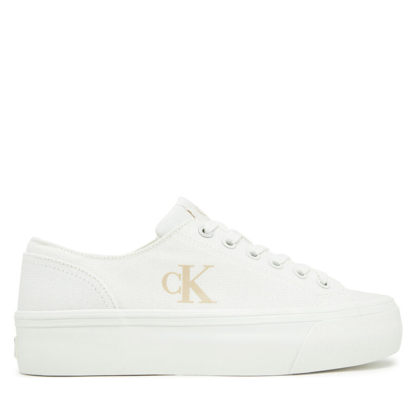 Гуменки Calvin Klein Jeans Vulc Flatform Low Cv Mg YW0YW01763 Бял цвят на ниска цена
