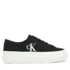 Гуменки Calvin Klein Jeans Vulc Flatform Low Cv Mg YW0YW01763 Черен цвят на ниска цена