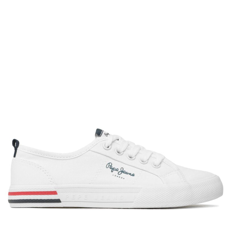 Гуменки Pepe Jeans Brady Basic Boy PBS30549 Бял цвят на ниска цена