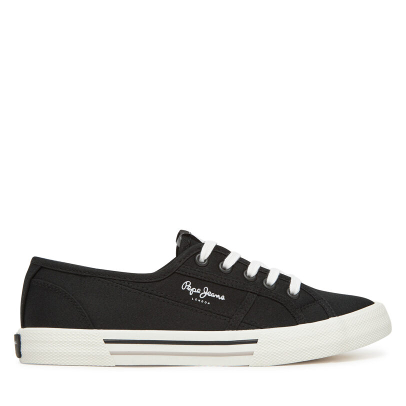 Гуменки Pepe Jeans Brady Basic W PLS31287 Черен цвят на ниска цена