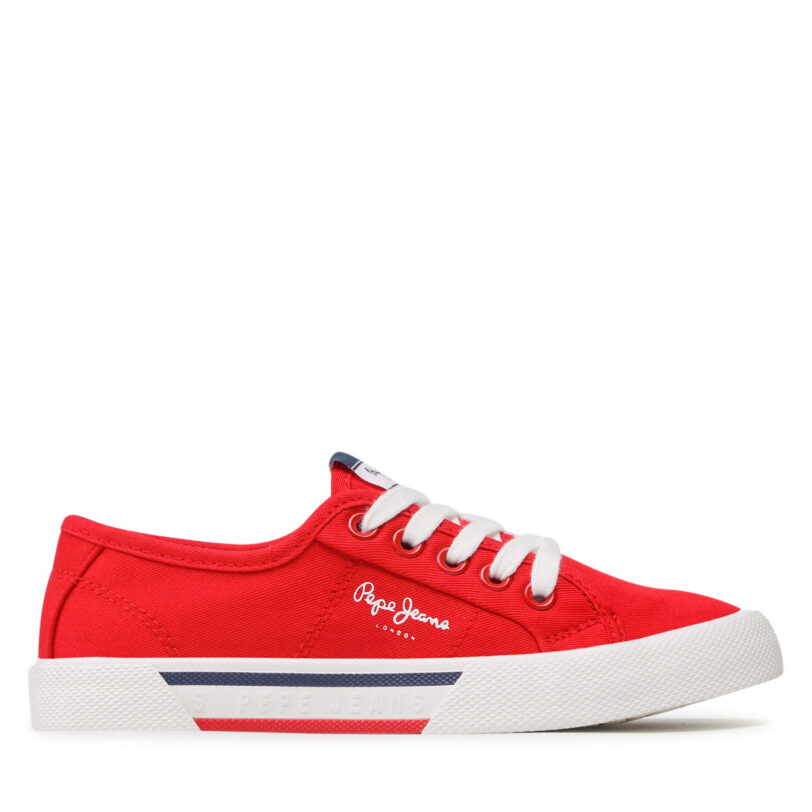 Гуменки Pepe Jeans Brady Boy Basic PBS30527 Червен цвят на ниска цена
