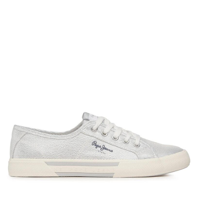 Гуменки Pepe Jeans Brady Party W PLS31439 Сребрист цвят на ниска цена