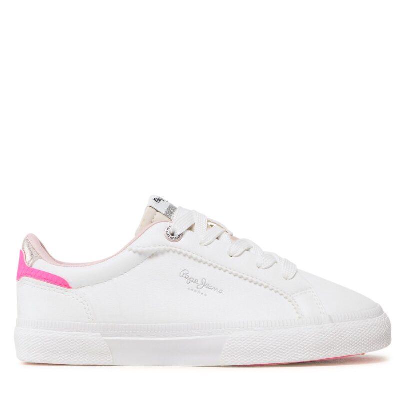 Гуменки Pepe Jeans Kenton Basic Girl PGS30549 Бял цвят на ниска цена