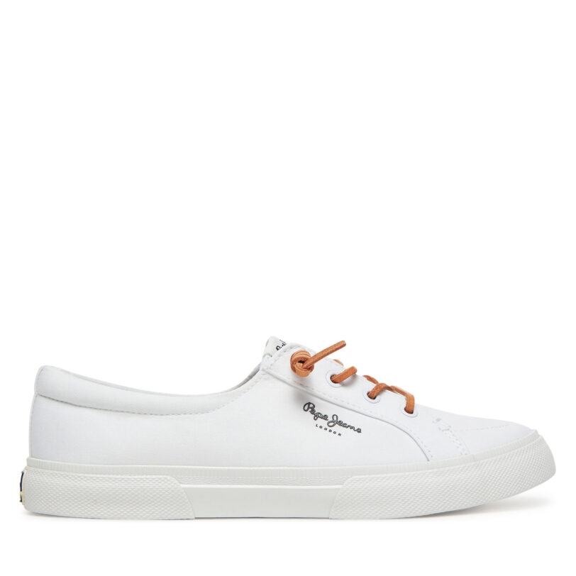 Гуменки Pepe Jeans Kenton Block W PLS31590 Бял цвят на ниска цена