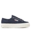 Гуменки Superga 2740 Platform S21384W Тъмносин цвят на ниска цена