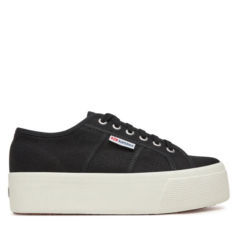 Гуменки Superga 2790 Platform S9111LW Черен цвят на ниска цена