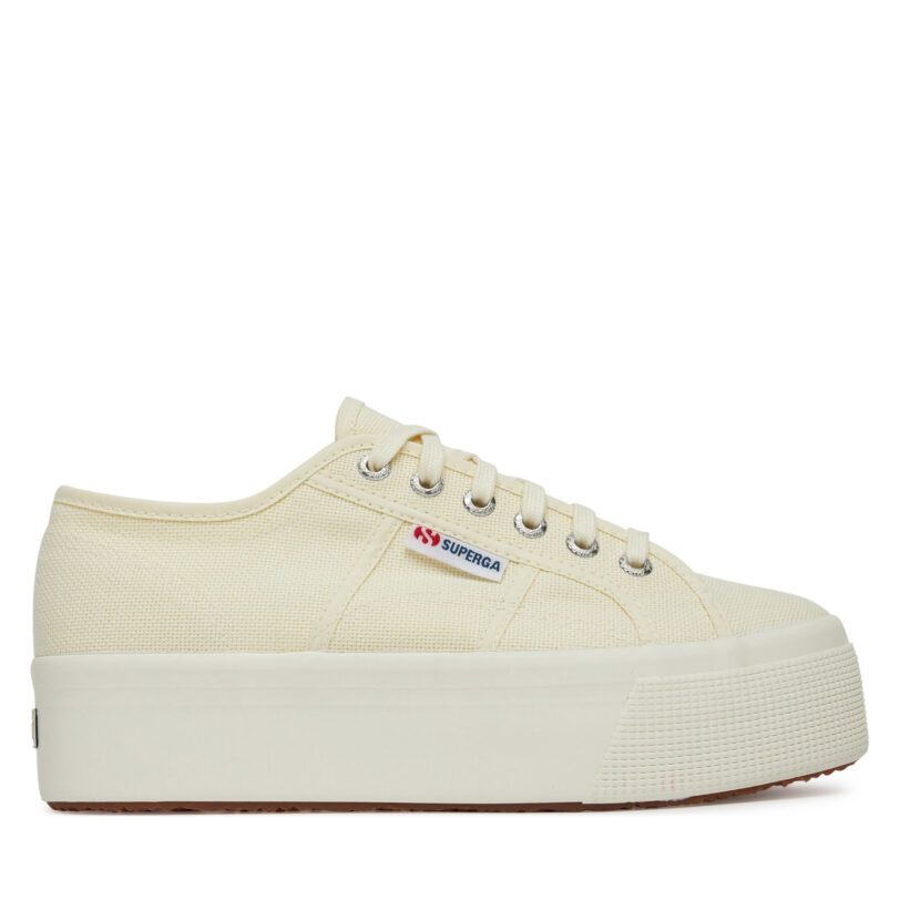 Гуменки Superga Platform S9111LW Бежов цвят на ниска цена
