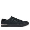 Гуменки Tommy Hilfiger Core Corporate Vulc Canvas FM0FM05398 Черен цвят на ниска цена