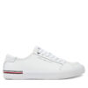 Гуменки Tommy Hilfiger Core Corporate Vulc Leather FM0FM05399 Бял цвят на ниска цена