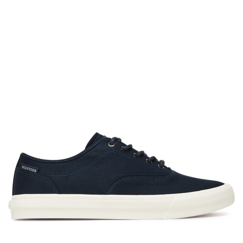 Гуменки Tommy Hilfiger Hi Vulc Low Oxford Twill FM0FM05400 Тъмносин цвят на ниска цена