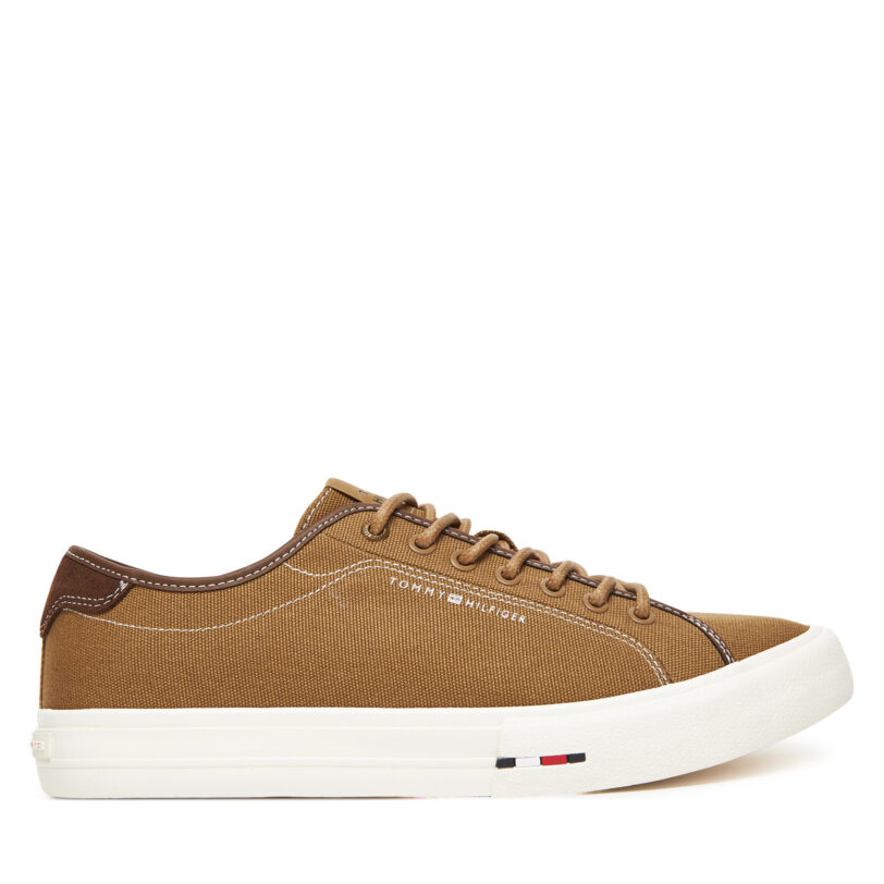 Гуменки Tommy Hilfiger Hi Vulc Street Canvas FM0FM05515 Кафяв цвят на ниска цена