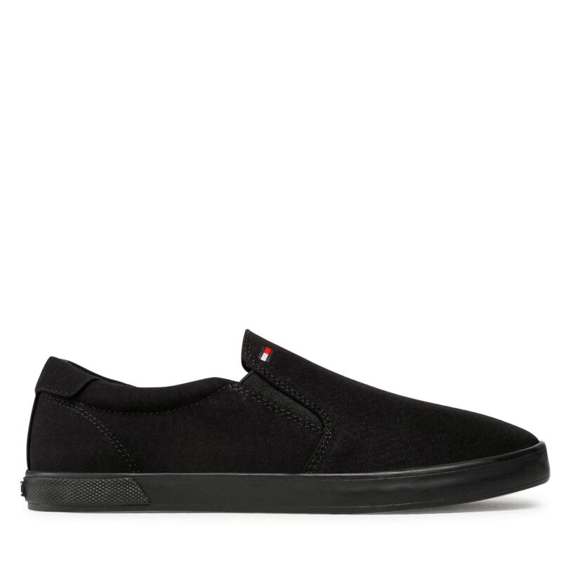 Гуменки Tommy Hilfiger Iconic Slip On FM0FM00597 Черен цвят на ниска цена