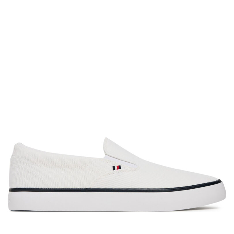 Гуменки Tommy Hilfiger Th Hi Vulc Core Low Ii Slipon FM0FM05514 Бял цвят на ниска цена