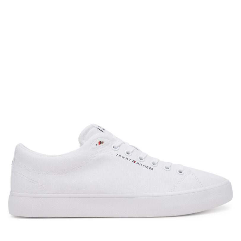 Гуменки Tommy Hilfiger Th Hi Vulc Low Core Canvas FM0FM05396 Бял цвят на ниска цена
