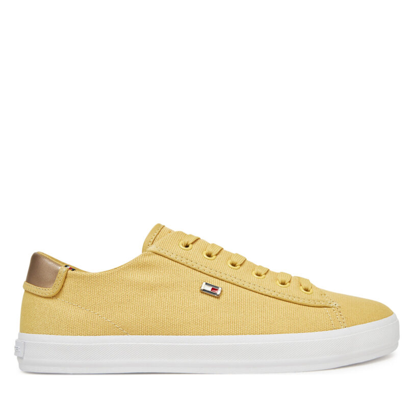 Гуменки Tommy Hilfiger Vulc Canvas Lace Up Sneaker FW0FW08647 Жълт цвят на ниска цена