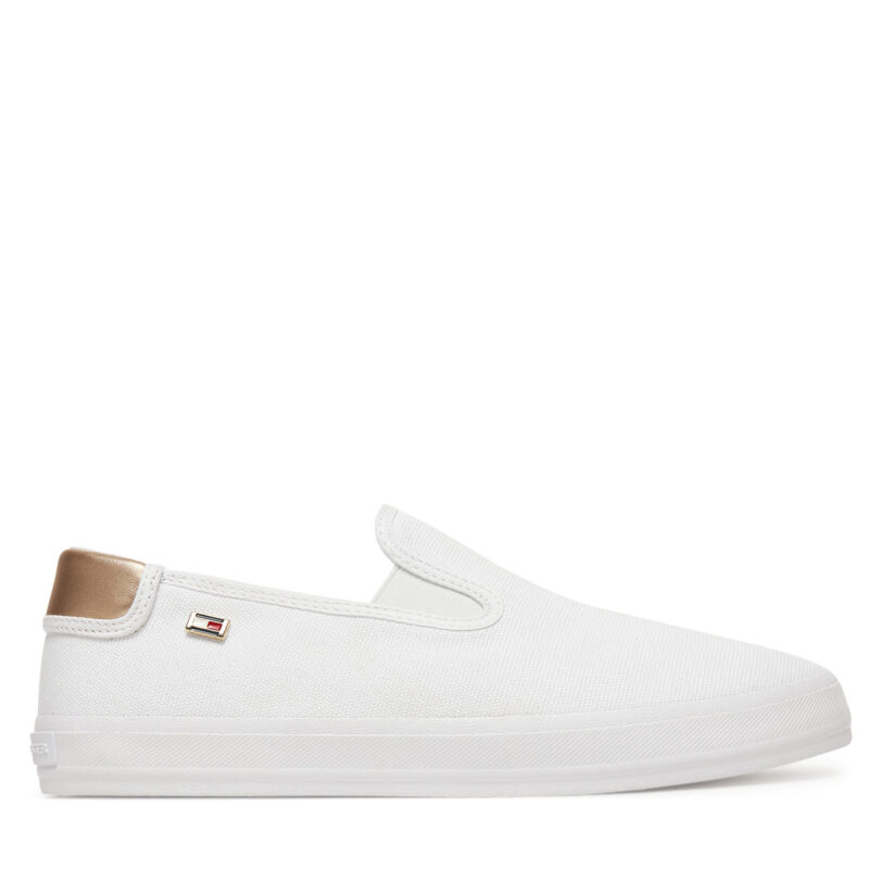 Гуменки Tommy Hilfiger Vulc Canvas Slip-On Sneaker FW0FW08645 Бял цвят на ниска цена