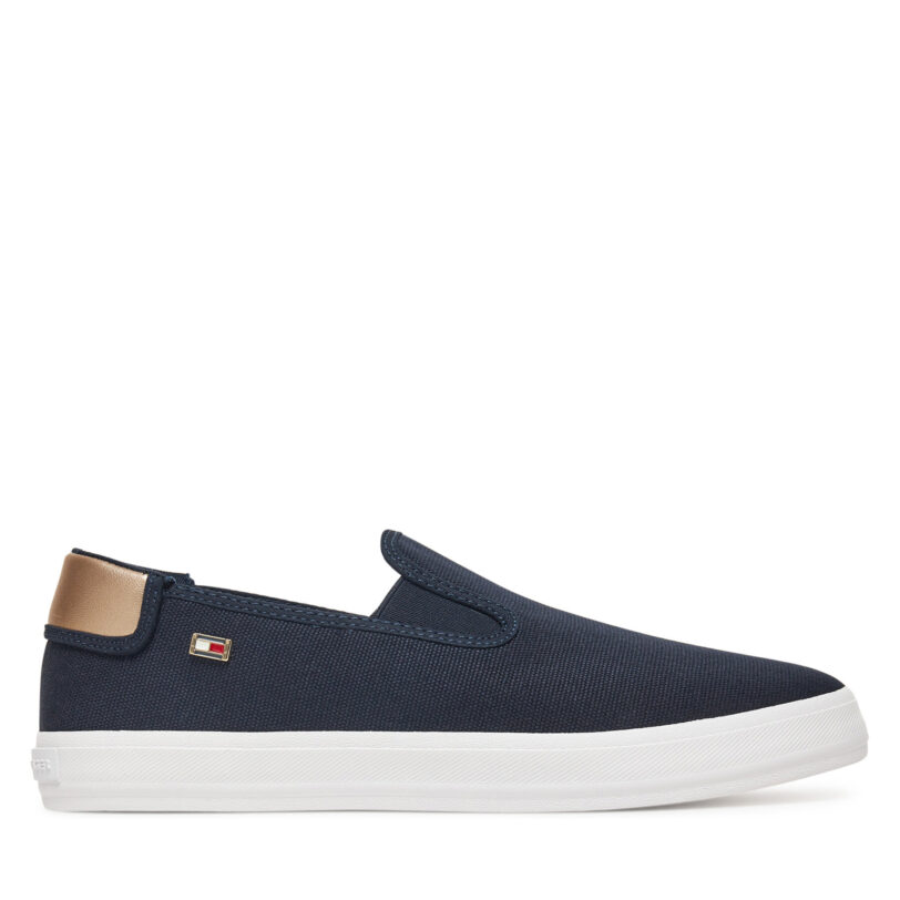 Гуменки Tommy Hilfiger Vulc Canvas Slip-On Sneaker FW0FW08645 Тъмносин цвят на ниска цена