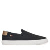 Гуменки Tommy Hilfiger Vulc Canvas Slip-On Sneaker FW0FW08645 Черен цвят на ниска цена