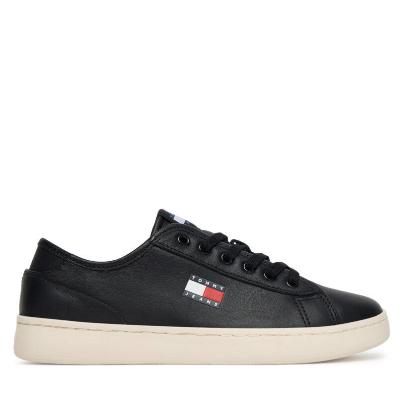 Гуменки Tommy Jeans Tjw Lightweight Court EN0EN02875 Черен цвят на ниска цена