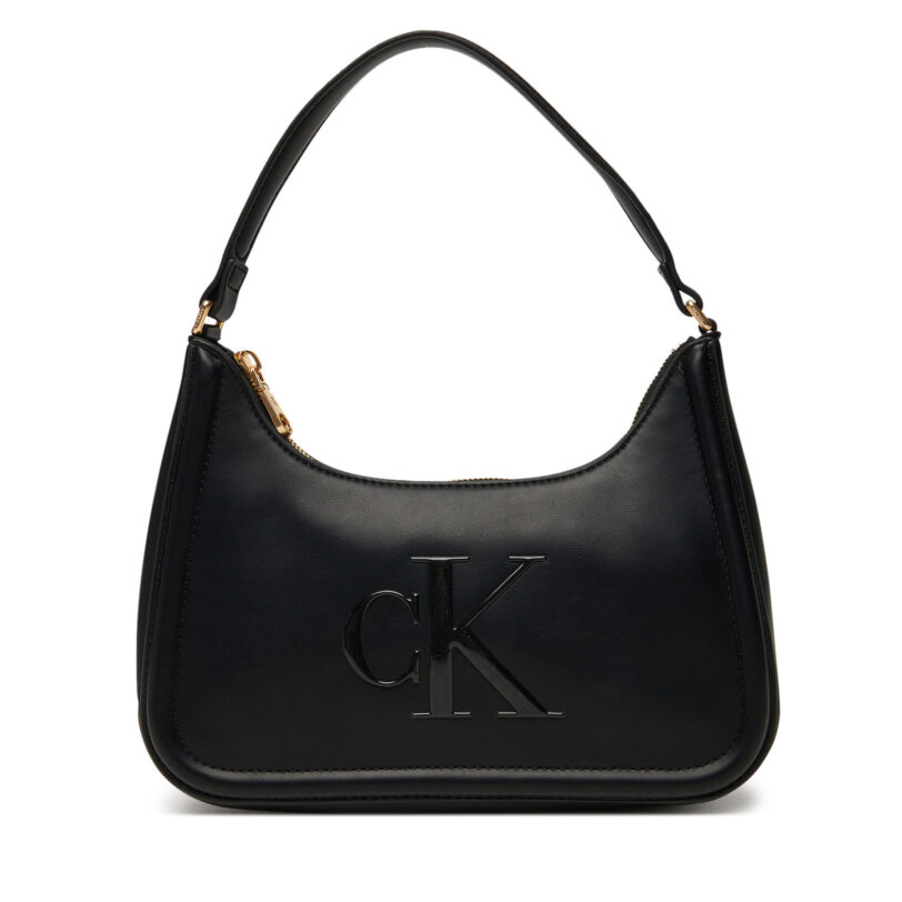 Дамска чанта Calvin Klein Bold Ck Small Shoulder Bag LV04F3230G Черен цвят на ниска цена