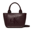 Дамска чанта Calvin Klein Bold Ck Small Tote With Strap LV04F3219G Бордо цвят на ниска цена