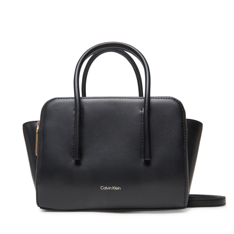 Дамска чанта Calvin Klein Carryall Micro Leather Tote LV04F3057G Черен цвят на ниска цена