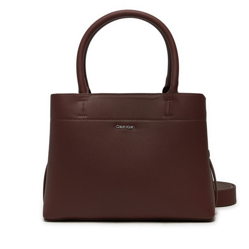 Дамска чанта Calvin Klein Ck Business Medium Tote_Saffiano K60K612572 Кафяв цвят на ниска цена