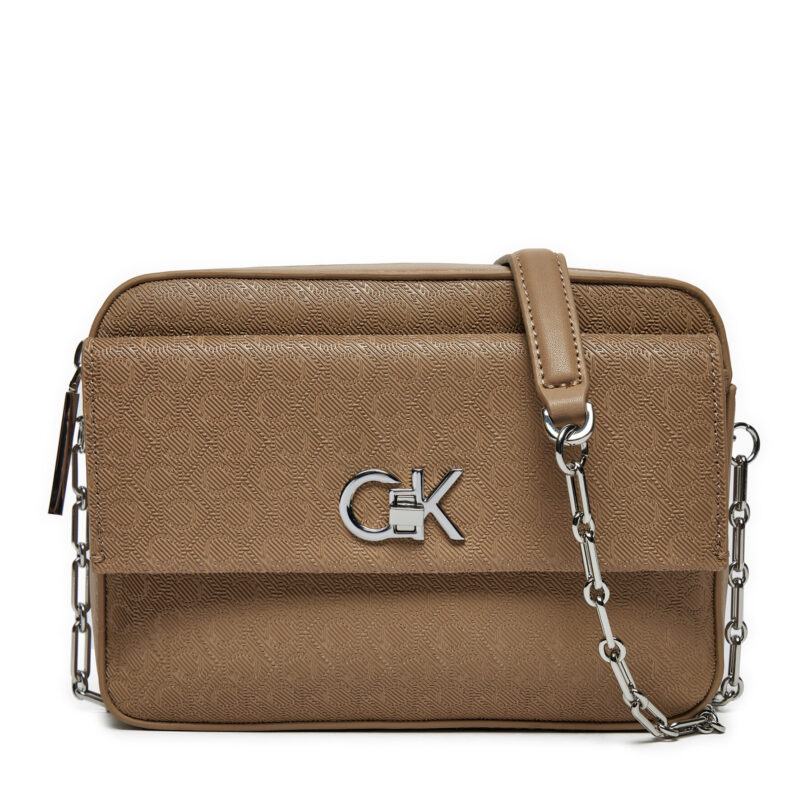 Дамска чанта Calvin Klein Ck Camera Bag W/Pocket_Mono K60K613140 Кафяв цвят на ниска цена