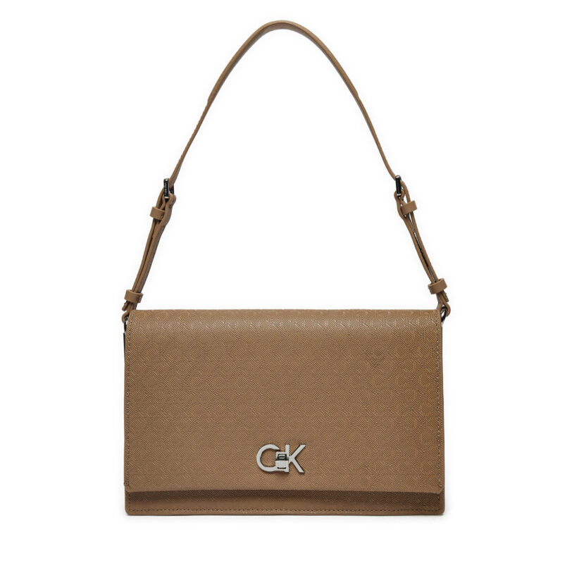 Дамска чанта Calvin Klein Ck Elongated Shoulder Bag_Mono K60K613139 Бежов цвят на ниска цена