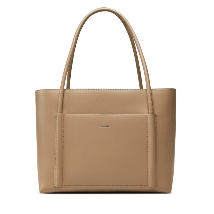 Дамска чанта Calvin Klein Ck Linn Medium Shopper K60K613110 Бежов цвят на ниска цена