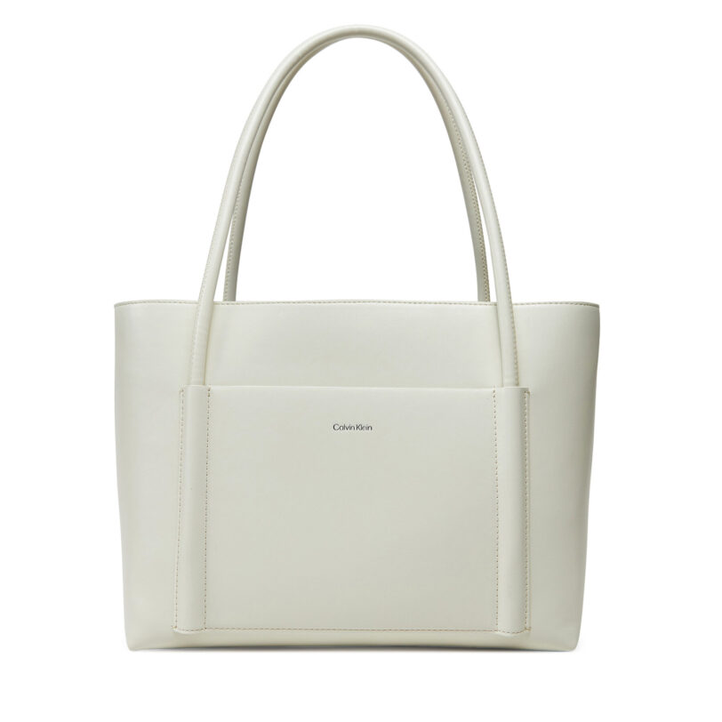 Дамска чанта Calvin Klein Ck Linn Medium Shopper K60K613110 Бял цвят на ниска цена