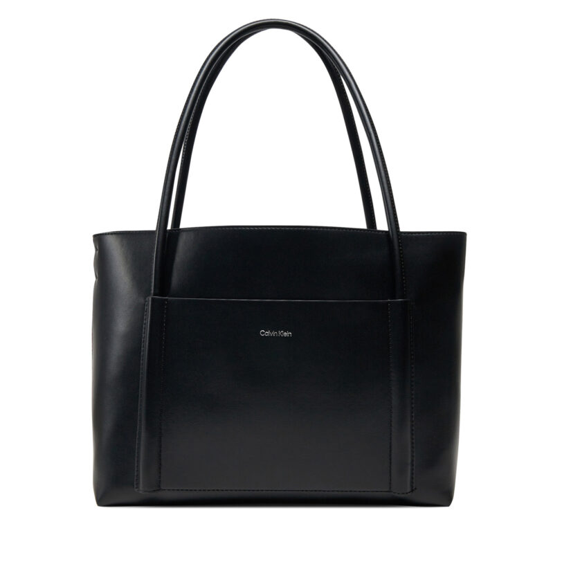 Дамска чанта Calvin Klein Ck Linn Medium Shopper K60K613110 Черен цвят на ниска цена