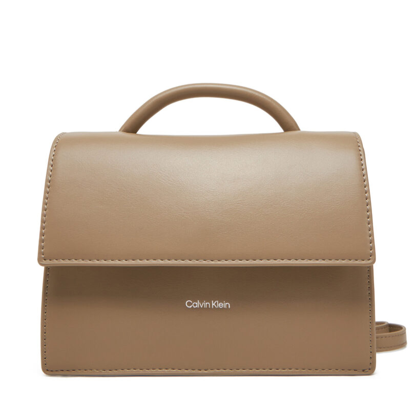 Дамска чанта Calvin Klein Ck Linn Top Handle Crossbody K60K613162 Бежов цвят на ниска цена