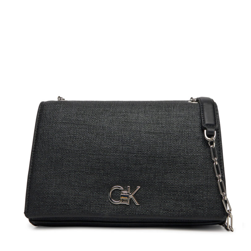 Дамска чанта Calvin Klein Ck Medium Conv Chain Bag_Tex K60K613177 Черен цвят на ниска цена