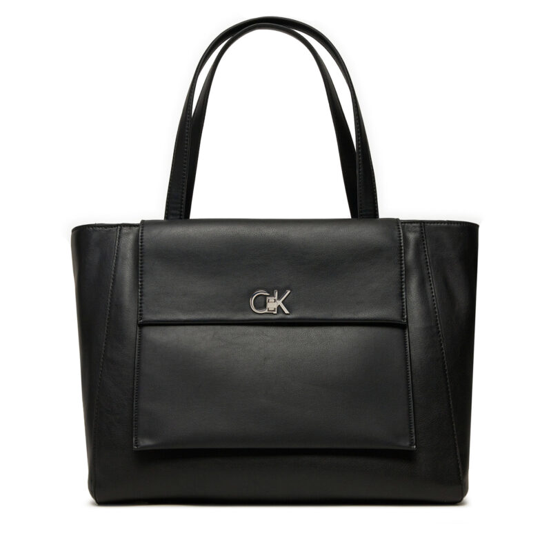Дамска чанта Calvin Klein Ck Medium Shopper K60K612811 Черен цвят на ниска цена