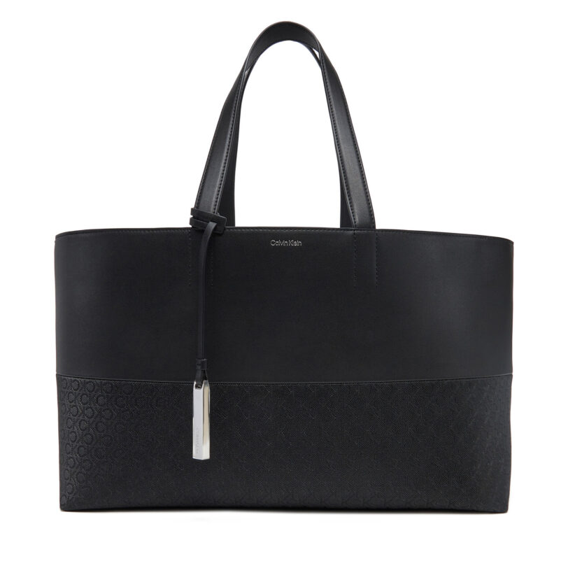 Дамска чанта Calvin Klein Ck Mixmedia Shopper_Mono K60K613166 Черен цвят на ниска цена