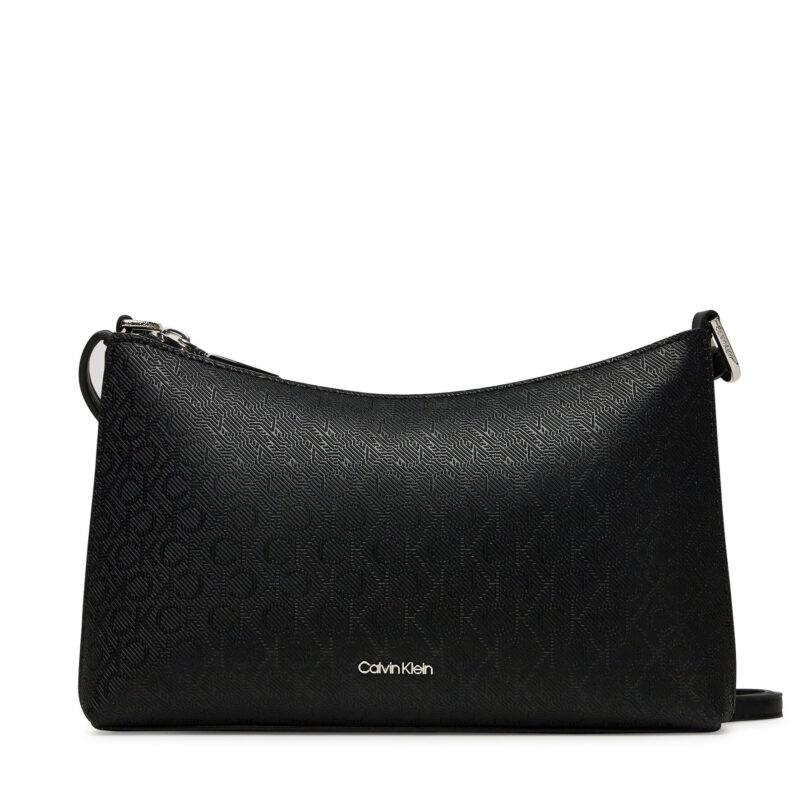 Дамска чанта Calvin Klein Ck Must Aop Conv Logo Jqd Strap LV04F3099G Черен цвят на ниска цена