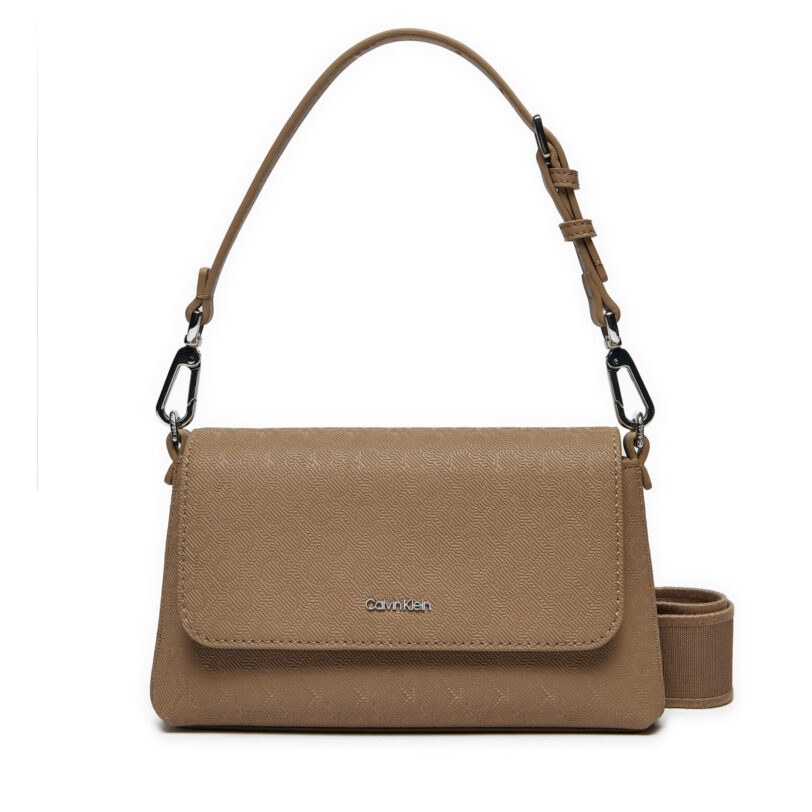 Дамска чанта Calvin Klein Ck Must Dbl Strap Mini Bag_Mono K60K613088 Кафяв цвят на ниска цена