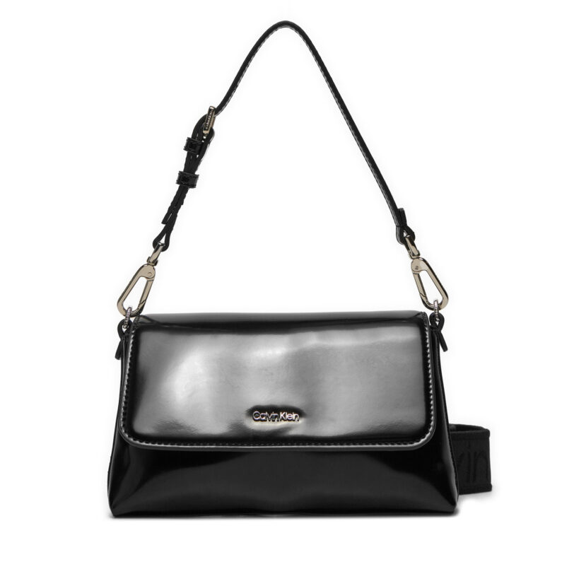Дамска чанта Calvin Klein Ck Must Dbl Strap Mini Bag_Shiny K60K612772 Черен цвят на ниска цена