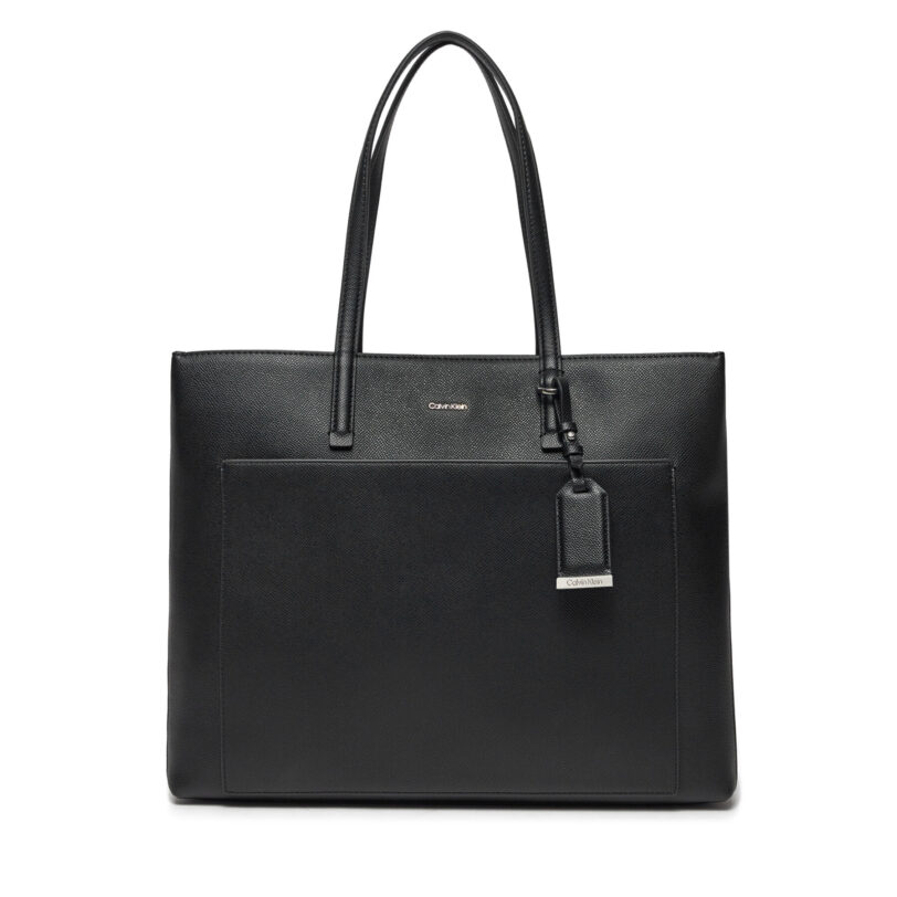 Дамска чанта Calvin Klein Ck Must Medium Shopper_Caviar K60K613086 Черен цвят на ниска цена