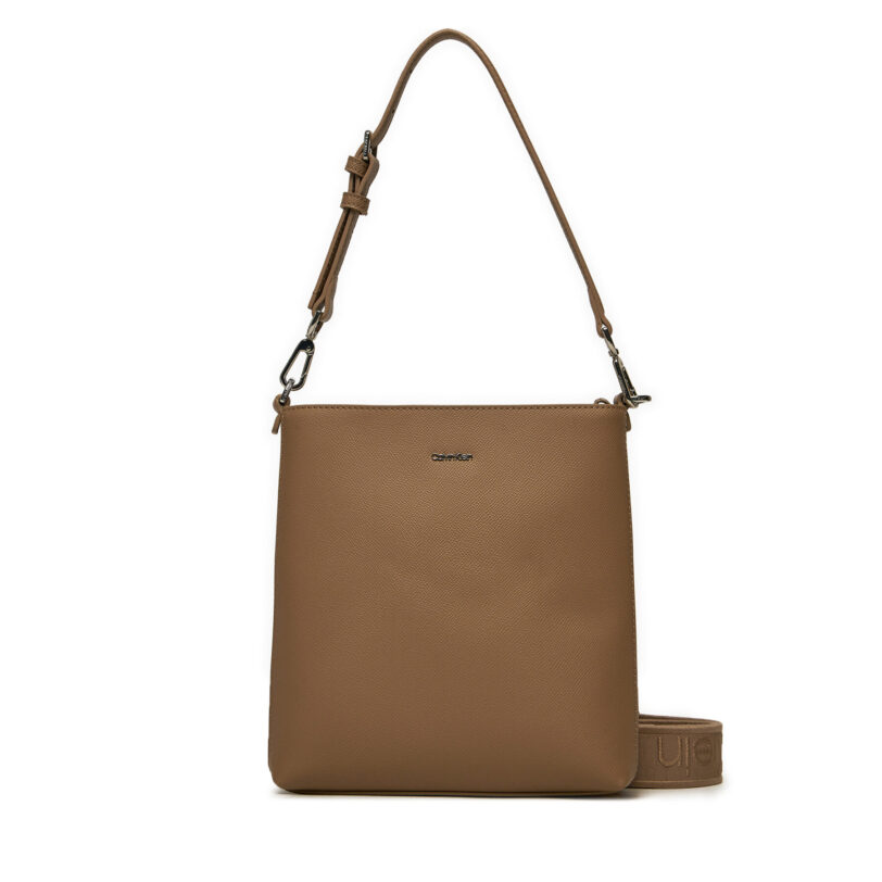 Дамска чанта Calvin Klein Ck Must Small Bucket_Caviar K60K613129 Кафяв цвят на ниска цена