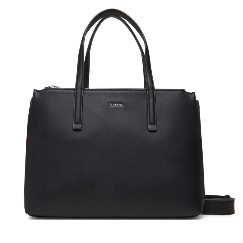 Дамска чанта Calvin Klein Ck Must Tote Md LV04F3098G Черен цвят на ниска цена